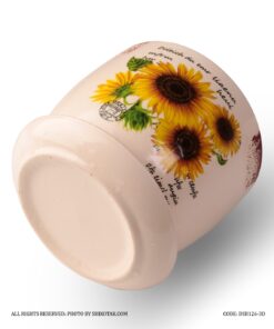 گلدان گل سرامیکی طرح گل آفتابگردان