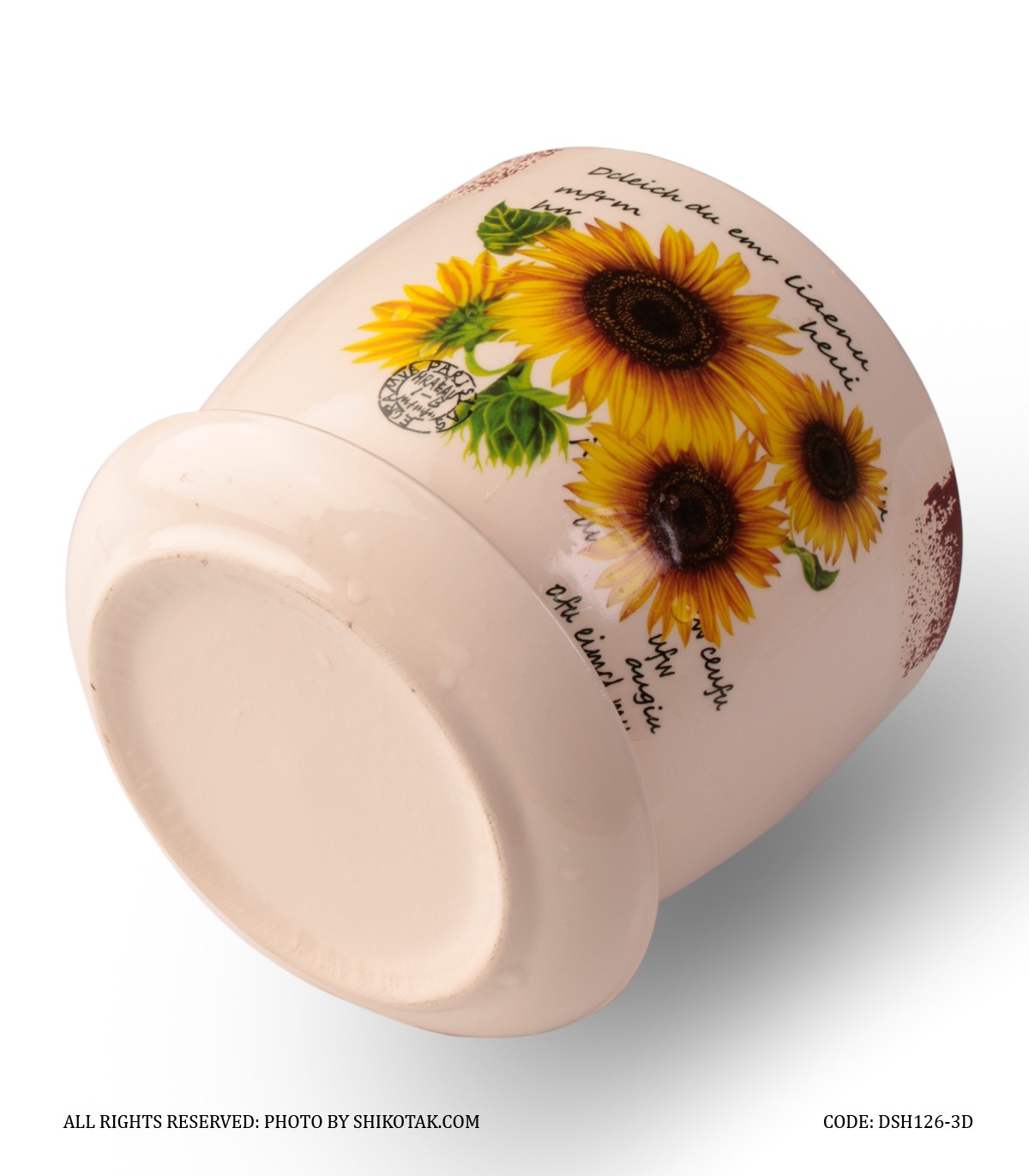 گلدان گل سرامیکی طرح گل آفتابگردان