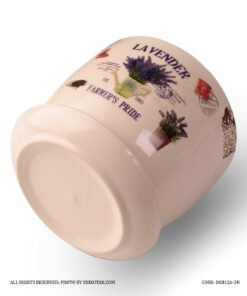 گلدان سرامیکی مدل لاوندر لبه طرح دار