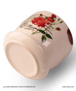 گلدان سرامیکی مدل گل سرخ لبه طرح دار