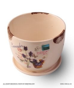 گلدان سرامیکی طرح سنبل مدل لبه طرح دار