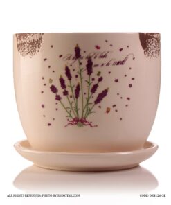 گلدان سرامیکی گل طبیعی طرح Lavender