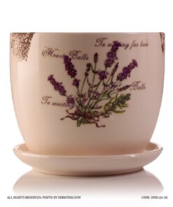 گلدان سرامیکی گل طبیعی طرح For Love