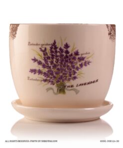 گلدان سرامیکی گل طبیعی طرح دسته گل لوندر