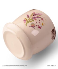 گلدان و زیر گلدانی سرامیکی طرح Lavendr Love Letter