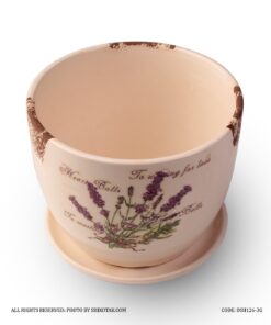 گلدان سرامیکی گل طبیعی طرح For Love