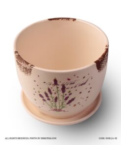 گلدان سرامیکی گل طبیعی طرح Lavender