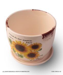 گلدان گل سرامیکی طرح گل آفتابگردان