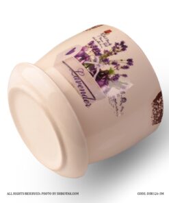 گلدان سرامیکی مدل سبد گل لبه طرح دار