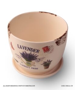 گلدان سرامیکی مدل لاوندر لبه طرح دار