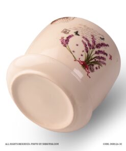 گلدان و زیر گلدانی سرامیکی طرح دسته گل