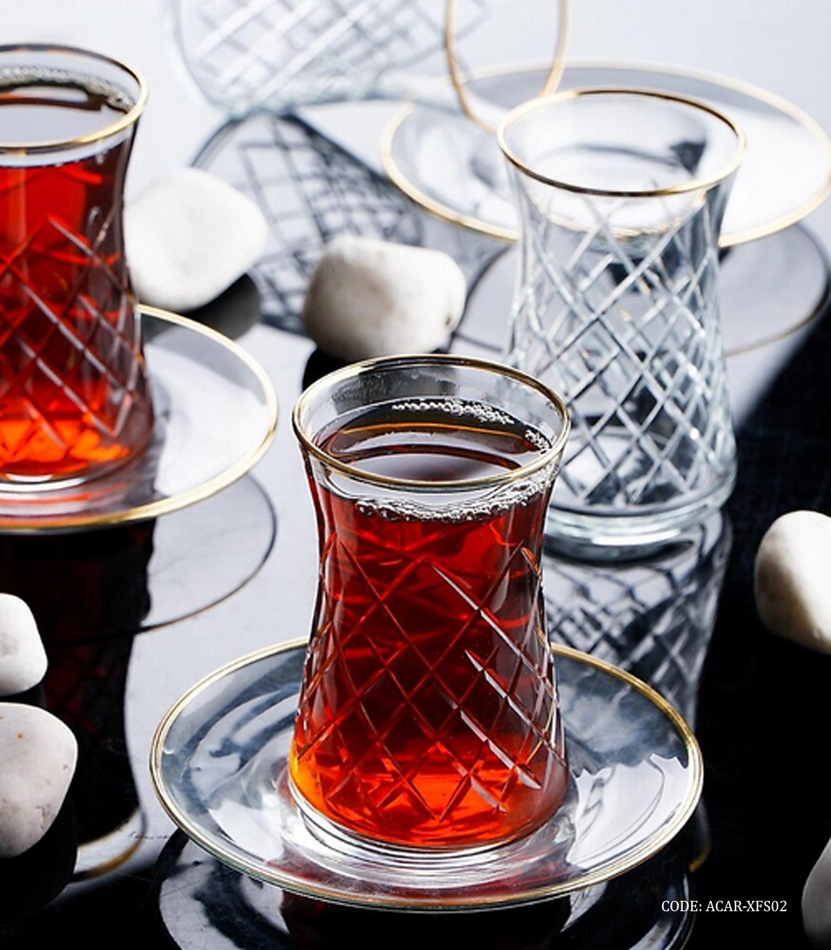 استکان نلعبکی لب طلایی کمر باریک ترک طرح مشبک Hürrem Serisi