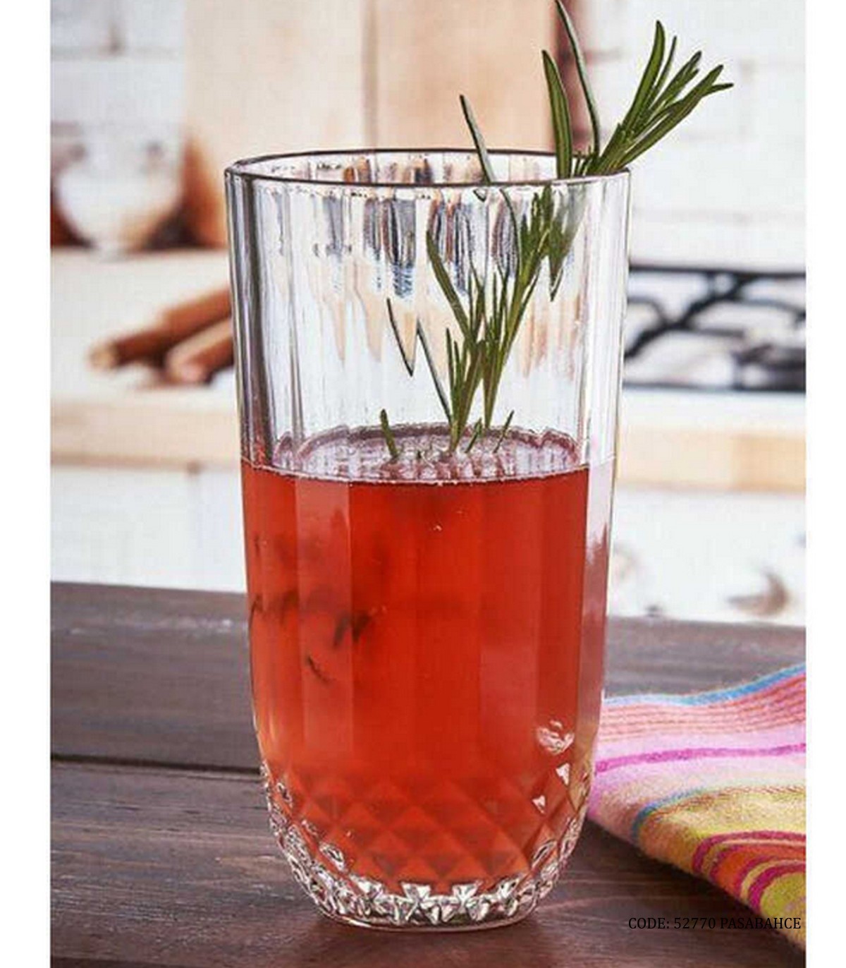 لیوان شربت خوری شیشه ای ترک پاشا باغچه مدل Diony