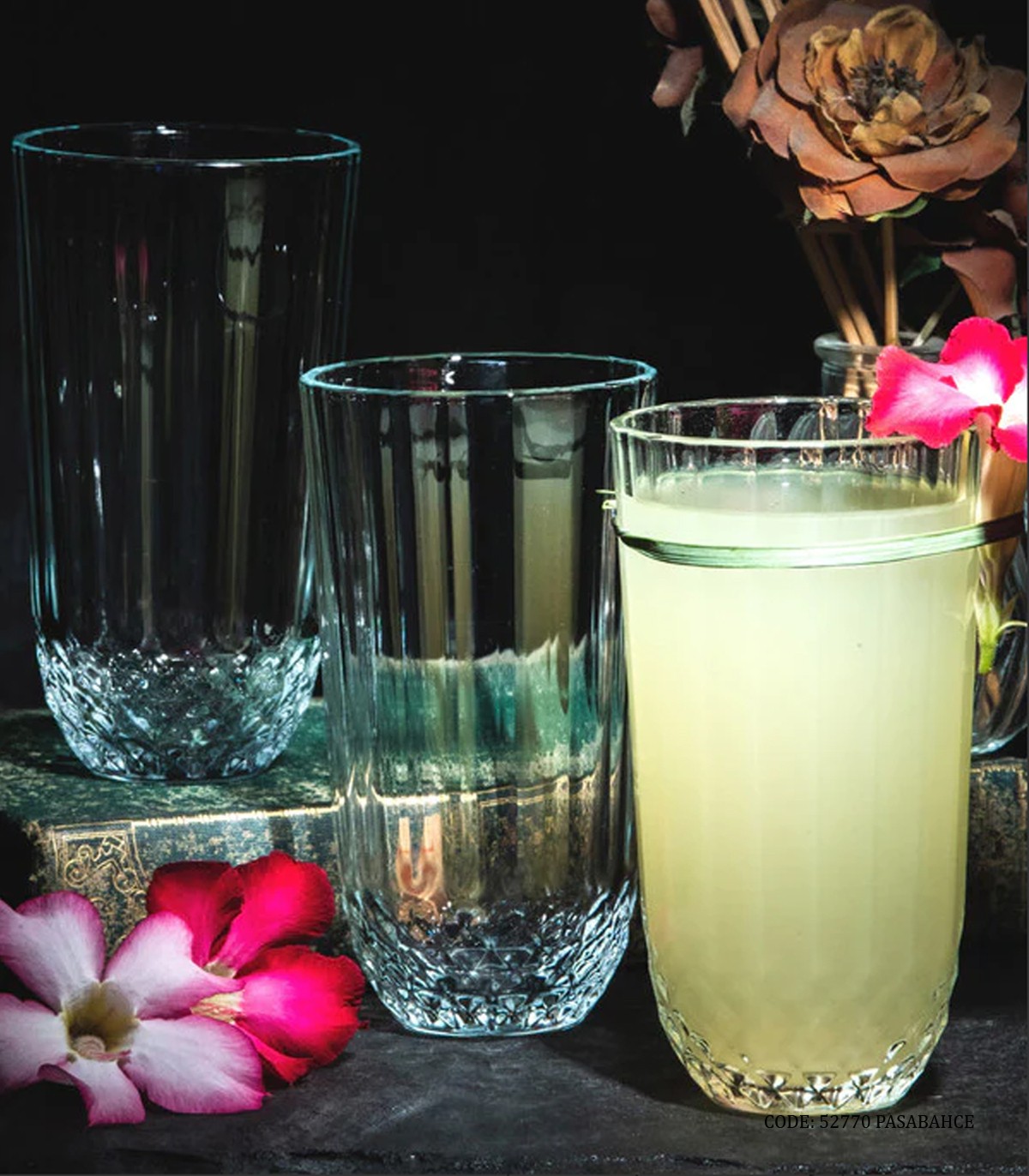 لیوان شربت خوری شیشه ای ترک پاشا باغچه مدل Diony