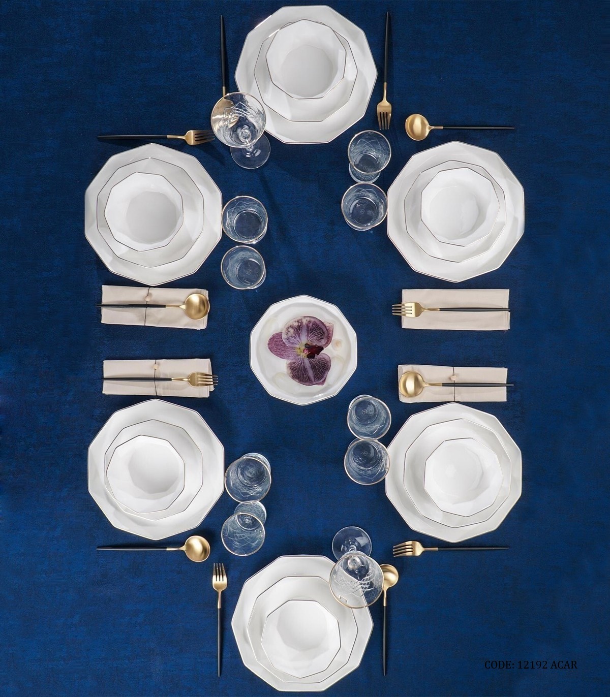 سرویس چینی ترک شش نفره 24 پارچه مدل Diamond