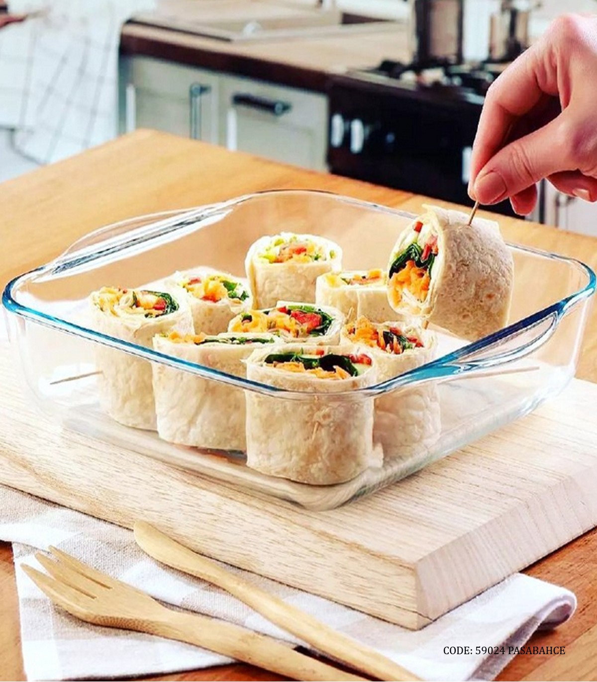 تابه پیرکس مرغ خوری ترک مستطیل طرح Borcam