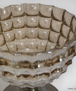 آجیل خوری گرد پایه دار برنزی مدل خشتی