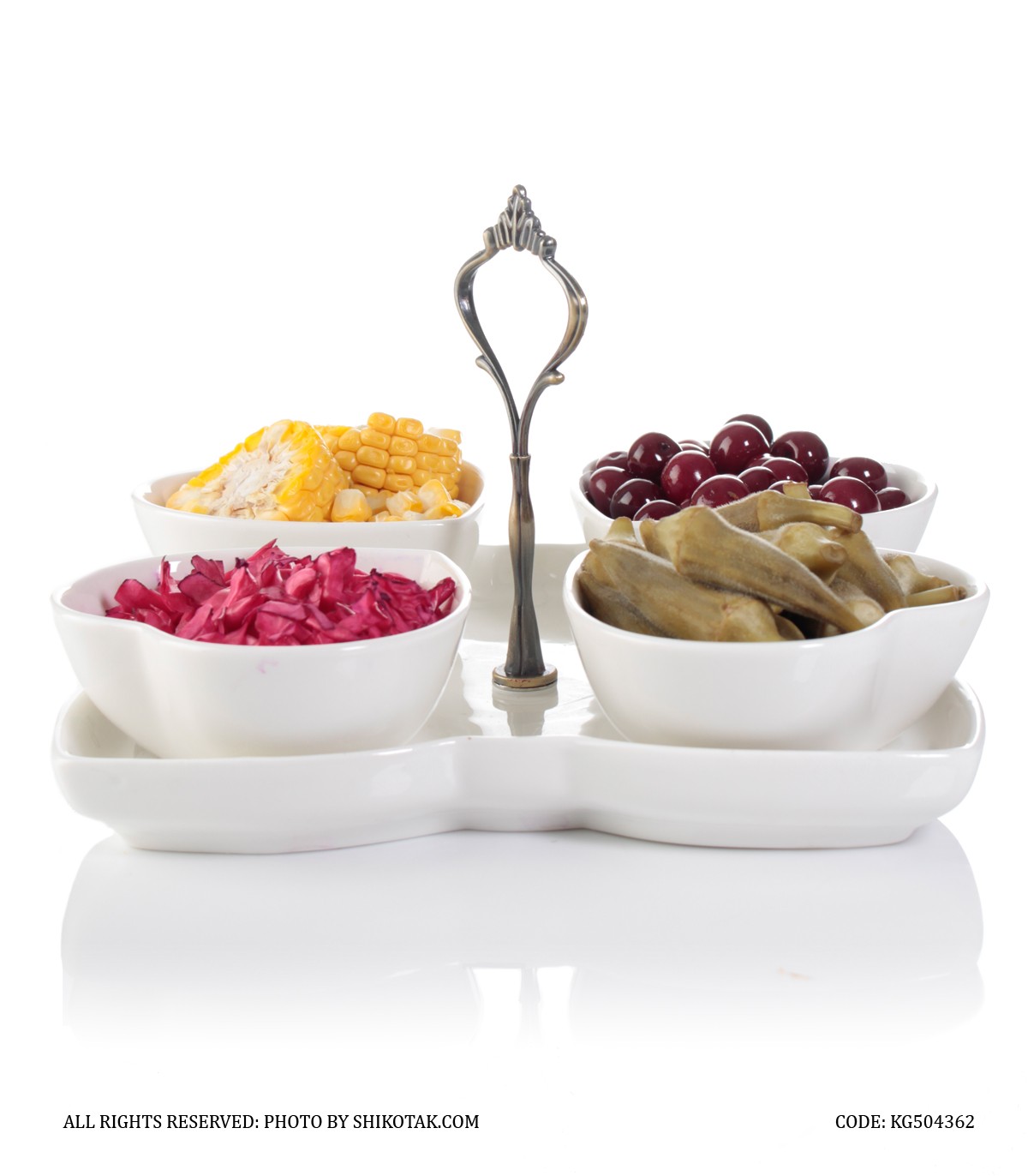 اردو خوری دسته دار طرح قلب چهار تایی