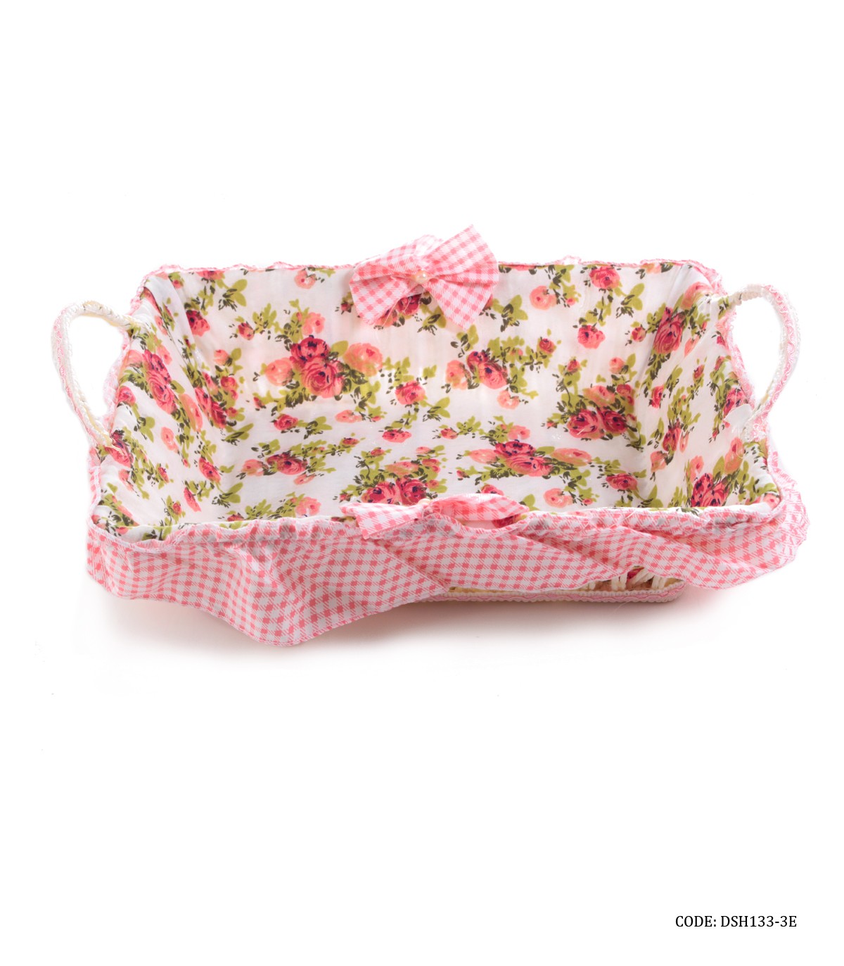 سبد نان پارچه ای مستطیل طرح باغ گل