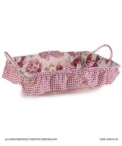 سبد نان حصیری مستطیل گلدار طرح Rosy