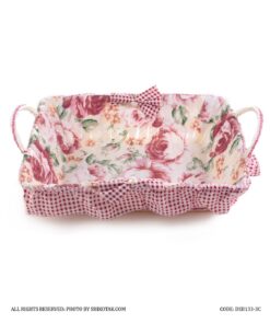 سبد نان حصیری مستطیل گلدار طرح Rosy