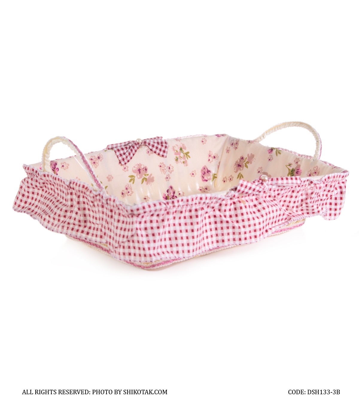 سبد نان عروس حصیری طرح Rose Day