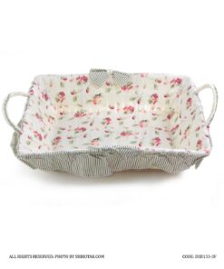 سبد نان حصیری گلدار طرح Pink Rose