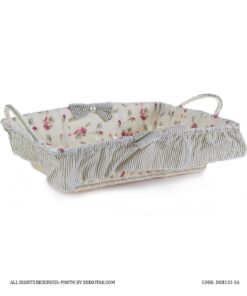 سبد نان حصیری گلدار طرح Pink Rose