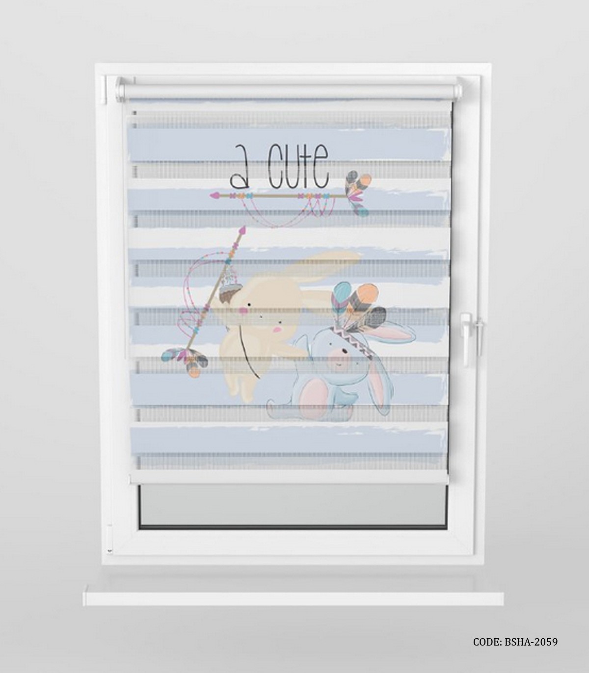 پرده زبرا اتاق پسرانه مدل Cute Rabbit