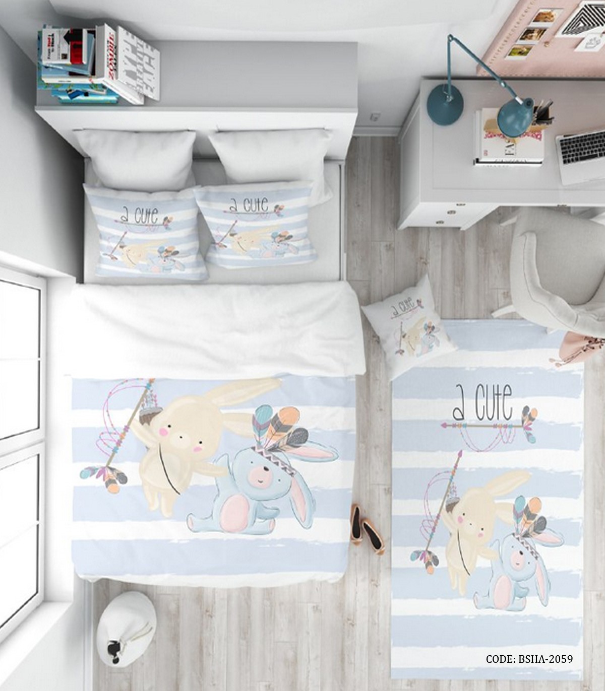 روتختی پسرانه 4 تکه مدل Cute Rabbit