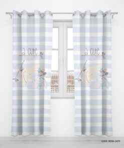 پرده پانچی پسرانه دو تکه مدل Cute Rabbit