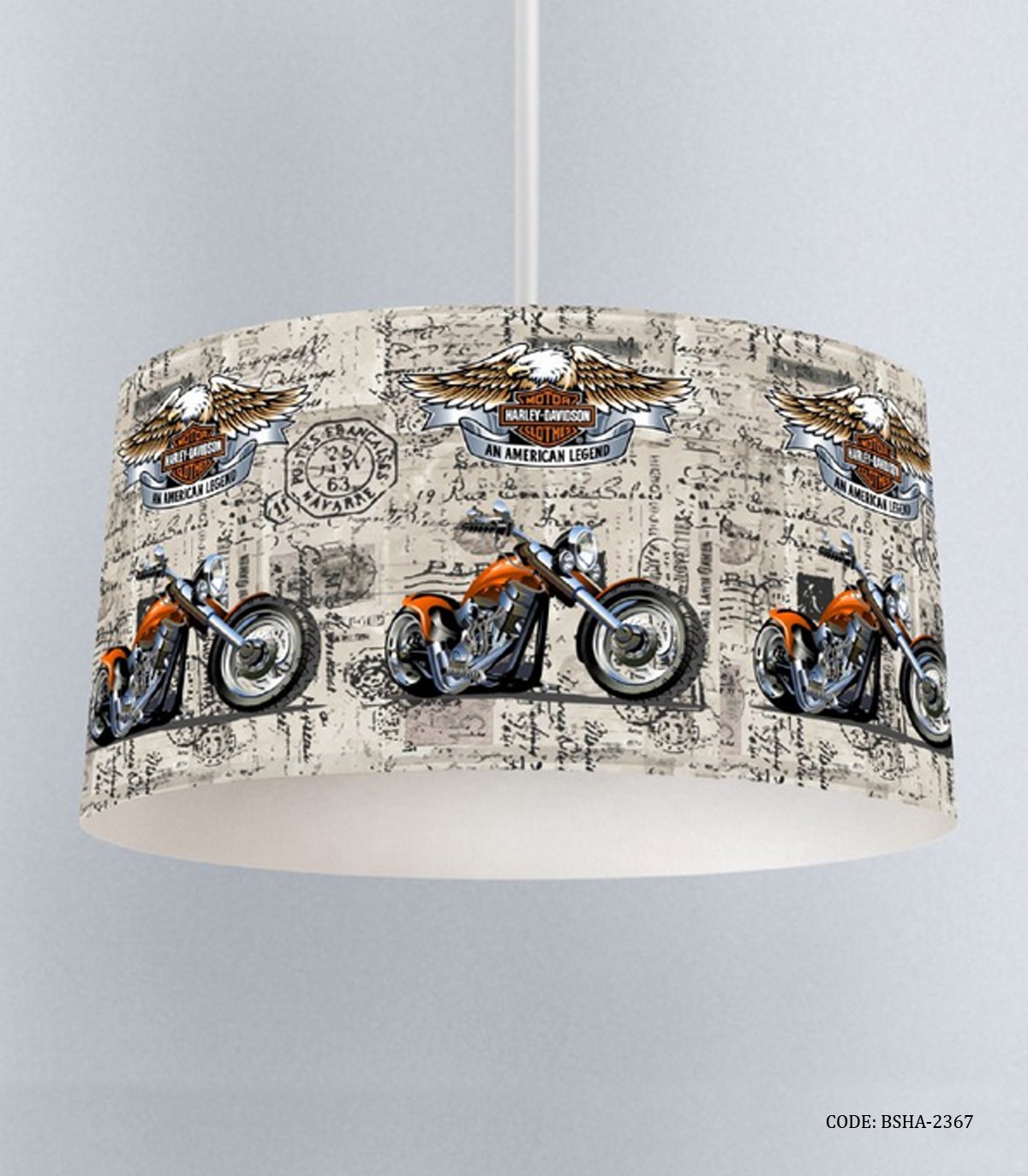 لوستر اتاق پسرانه طرح موتور مدل Harley Davidson