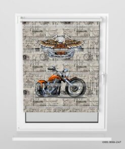 پرده زبرا اتاق پسرانه طرح موتور مدل Harley Davidson