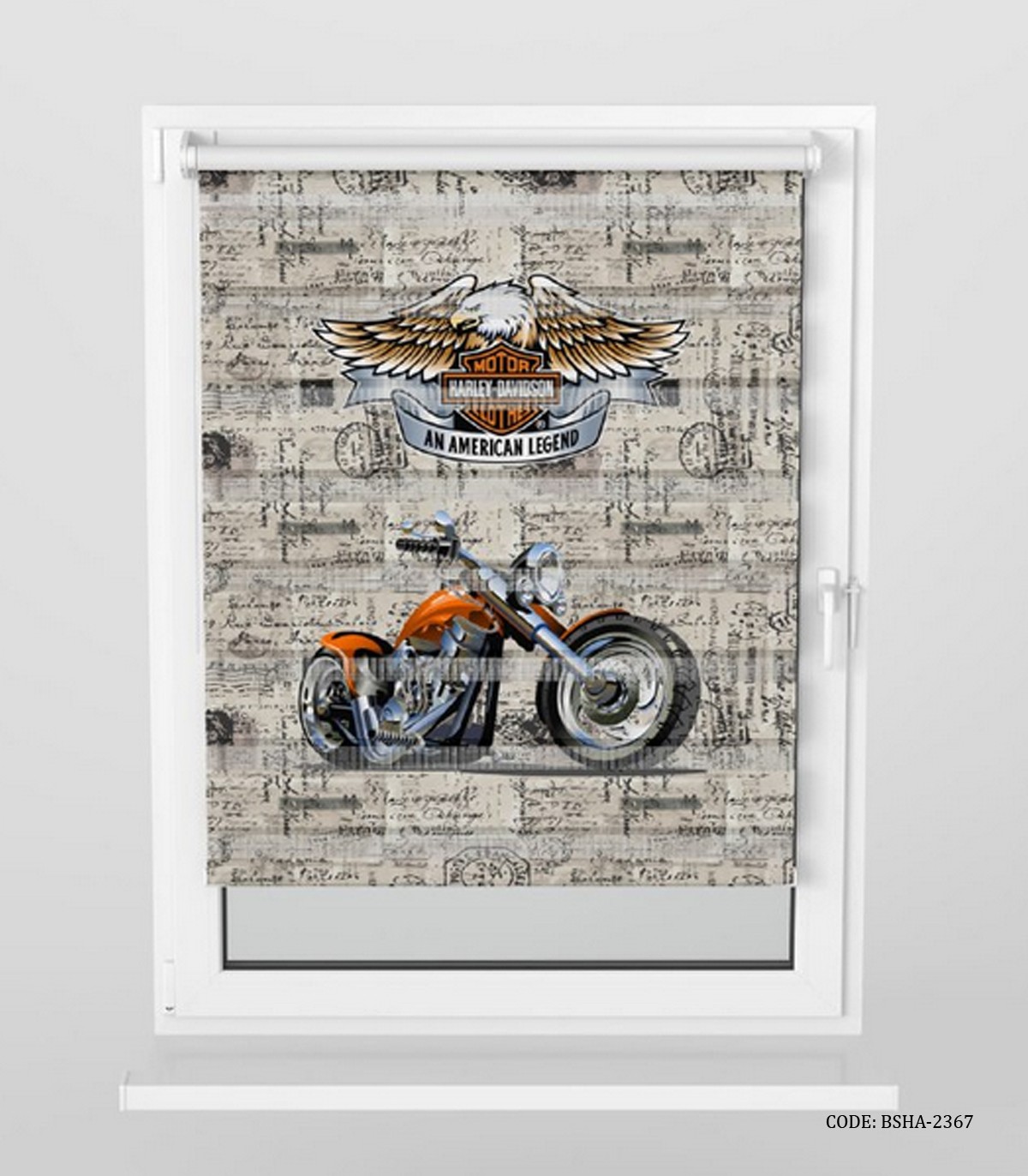 پرده زبرا اتاق پسرانه طرح موتور مدل Harley Davidson