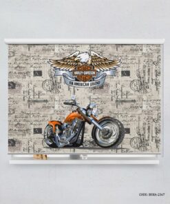 پرده شید اتاق پسرانه طرح موتور مدل Harley Davidson