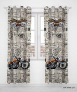 پرده پانچی اتاق پسرانه طرح موتور مدل Harley Davidson