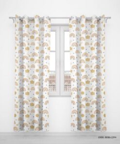 پرده پانچی اتاق دخترانه و پسرانه دو تکه مدل Cute Rainbow