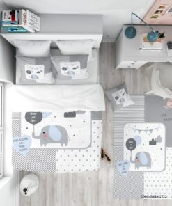 روتختی دخترانه و پسرانه طوسی فیل 4 تکه مدل Boy or Girl