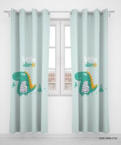 پرده پانچی کودک پسرانه دو تکه طرح دایناسور مدل Little Dino