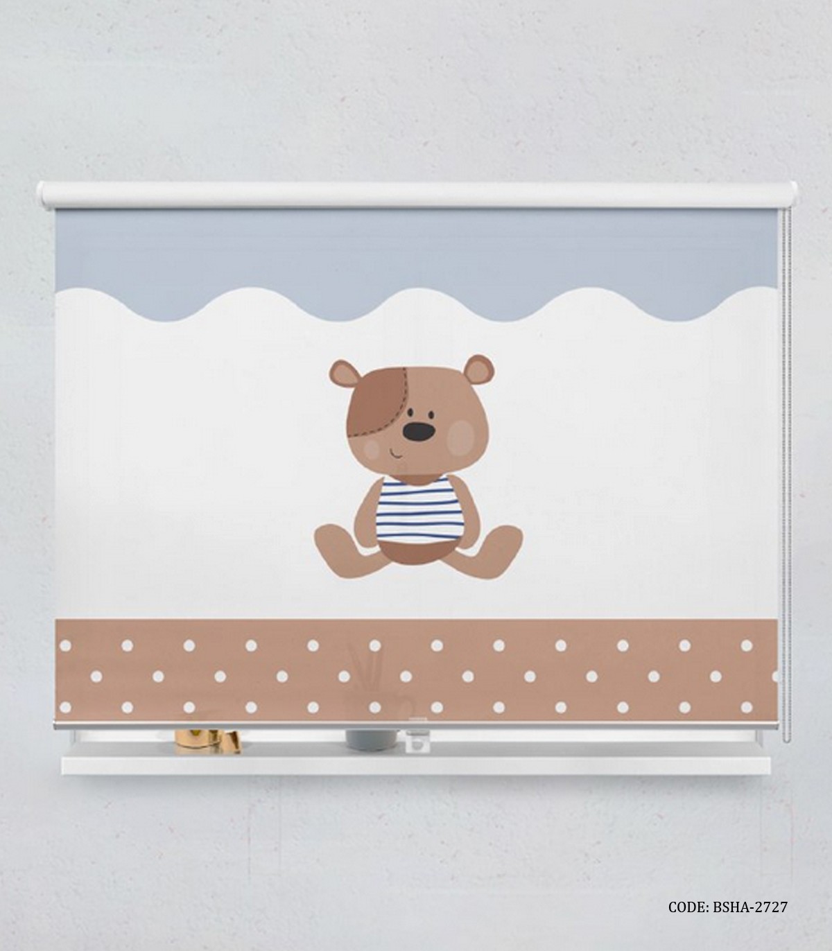 پرده شید اتاق کودک پسر طرح خرس مدل Little Bear