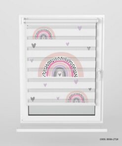 پرده زبرا دخترانه طرح رنگین کمان مدل Beautiful Rainbow