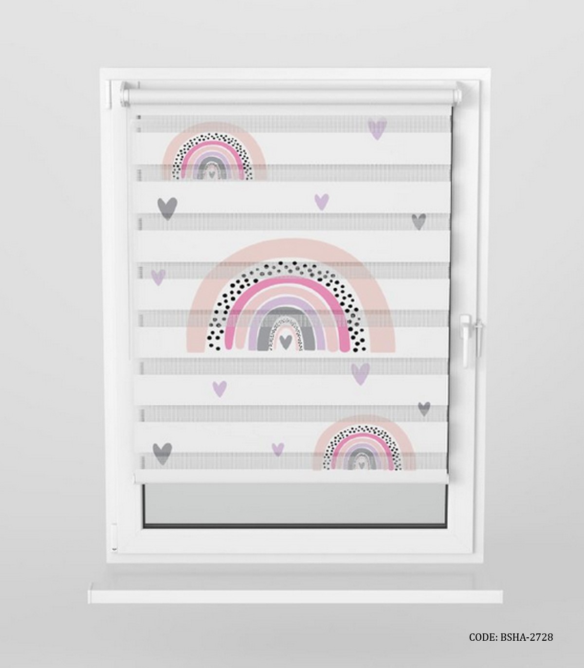 پرده زبرا دخترانه طرح رنگین کمان مدل Beautiful Rainbow