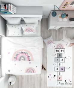 روتختی دخترانه طرح رنگین کمان 4 تکه مدل Beautiful Rainbow