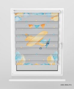 پرده زبرا اتاق کودک پسرانه طرح ماشین مدل Blue Car