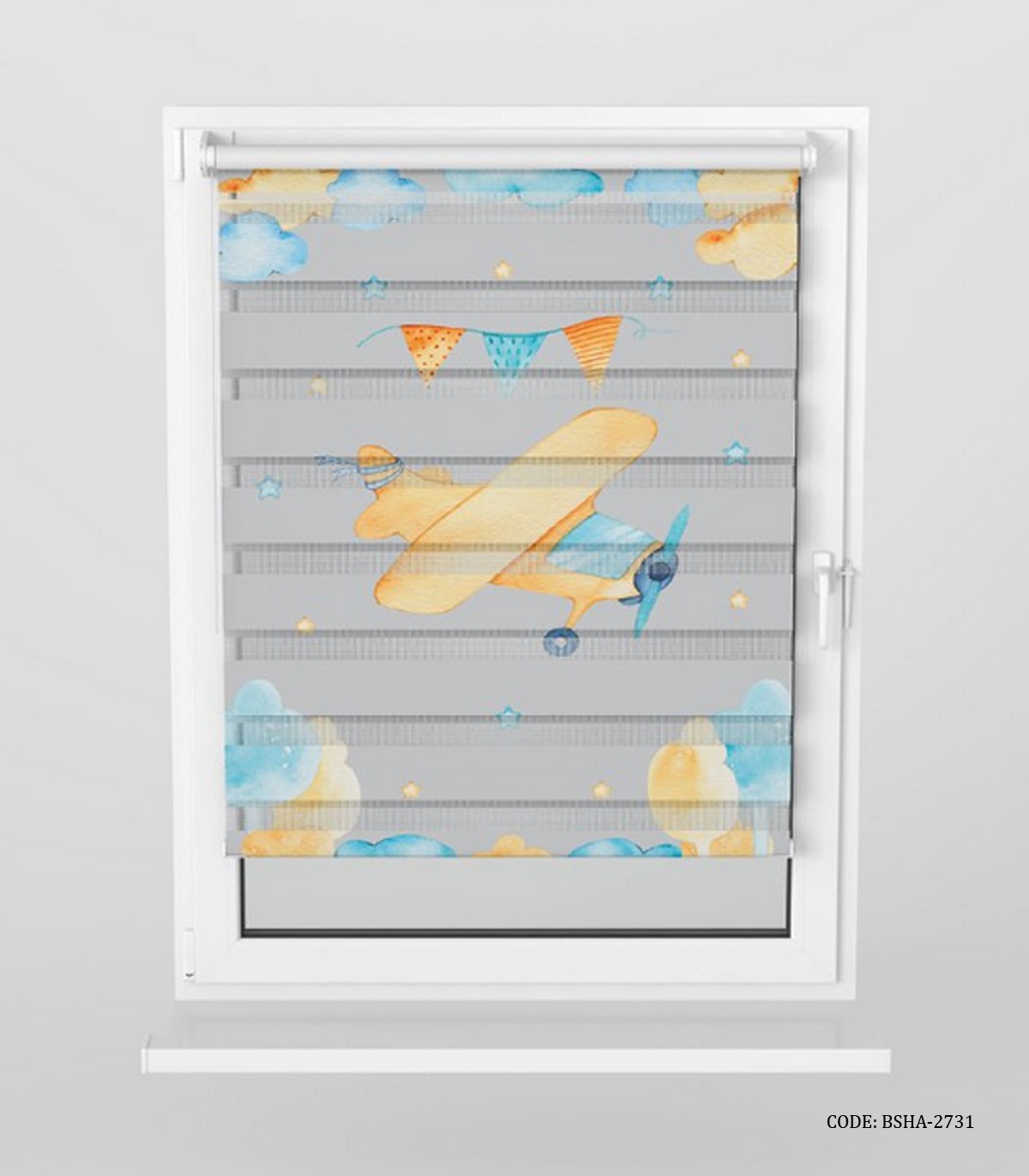 پرده زبرا اتاق کودک پسرانه طرح ماشین مدل Blue Car