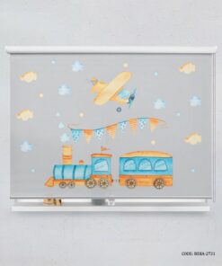 پرده شید اتاق کودک پسرانه طرح ماشین مدل Blue Car