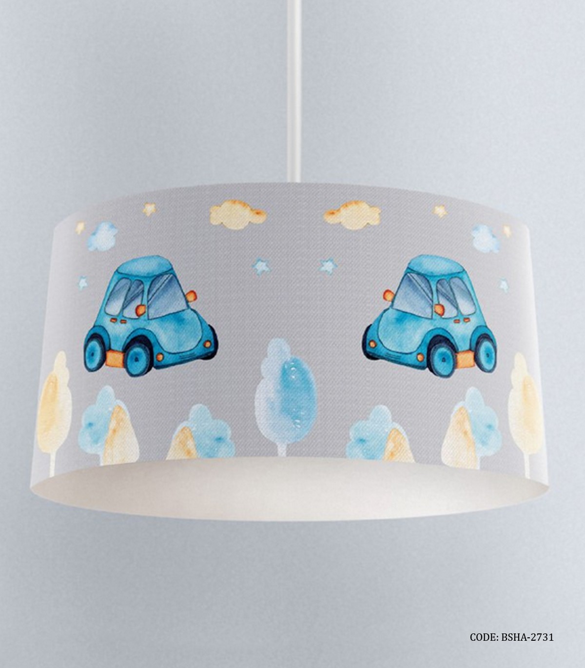 لوستر اتاق کودک پسرانه طرح ماشین مدل Blue Car