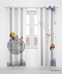 پرده پانچی کودک پسرانه دو تکه مدل شازده کوچولو