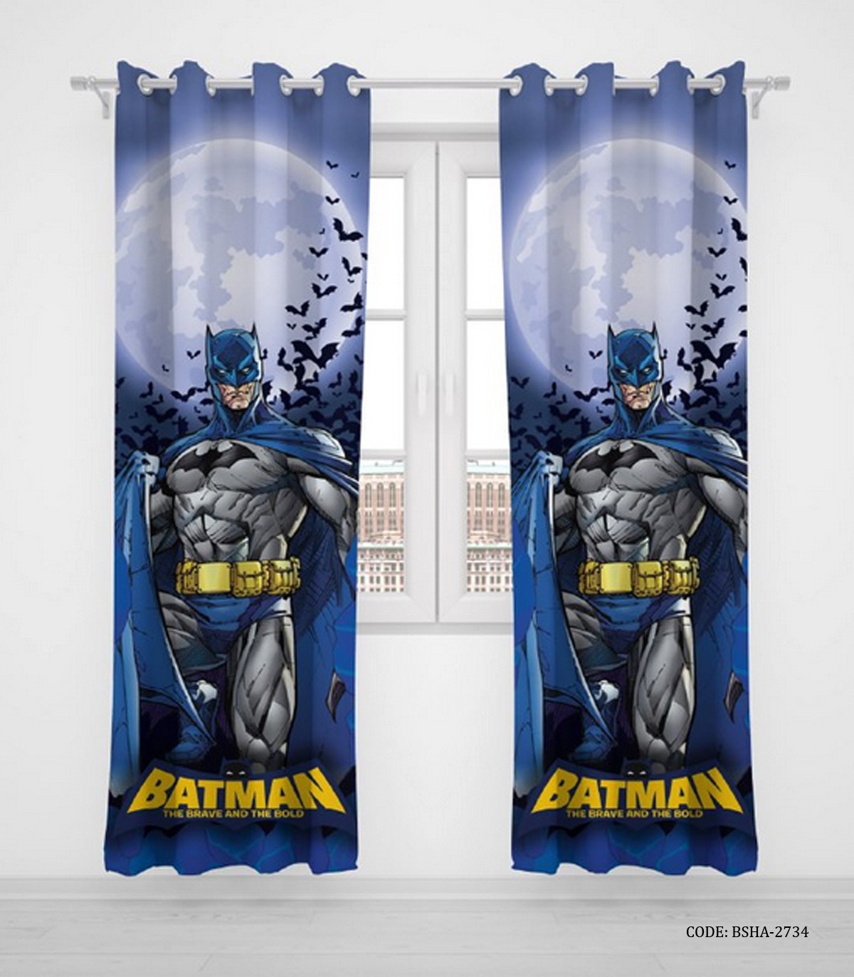 پرده پانچی پسرانه دو تکه مدل انیمیشن BATMAN