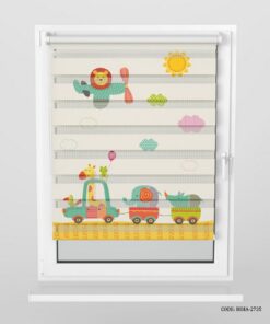 پرده زبرا کودکانه پسرانه طرح ماشین مدل Animal Carnival